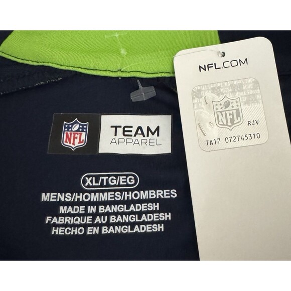 Seattle Seahawks Mens X-Large Pullover Blue Camo Emerald City NFL Team Apparel - Picture 6 of 9